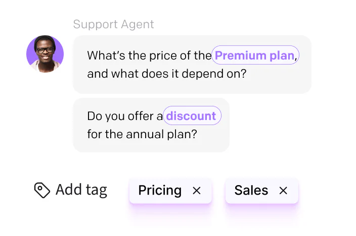 Tag suggestions inside LiveChat®